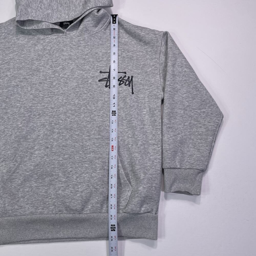 VTG Stussy Hoodie Men’s Medium Grey Graphic Pullover 100% Cotton - Picture 6 of 9